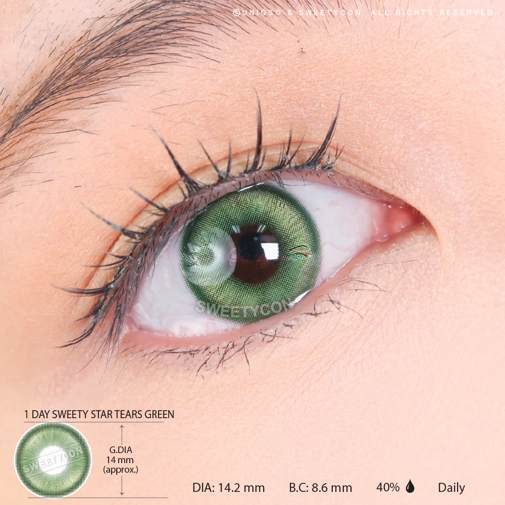 1 Day Sweety Star Tears Green (2 or 10 lenses/pack) - Image 3