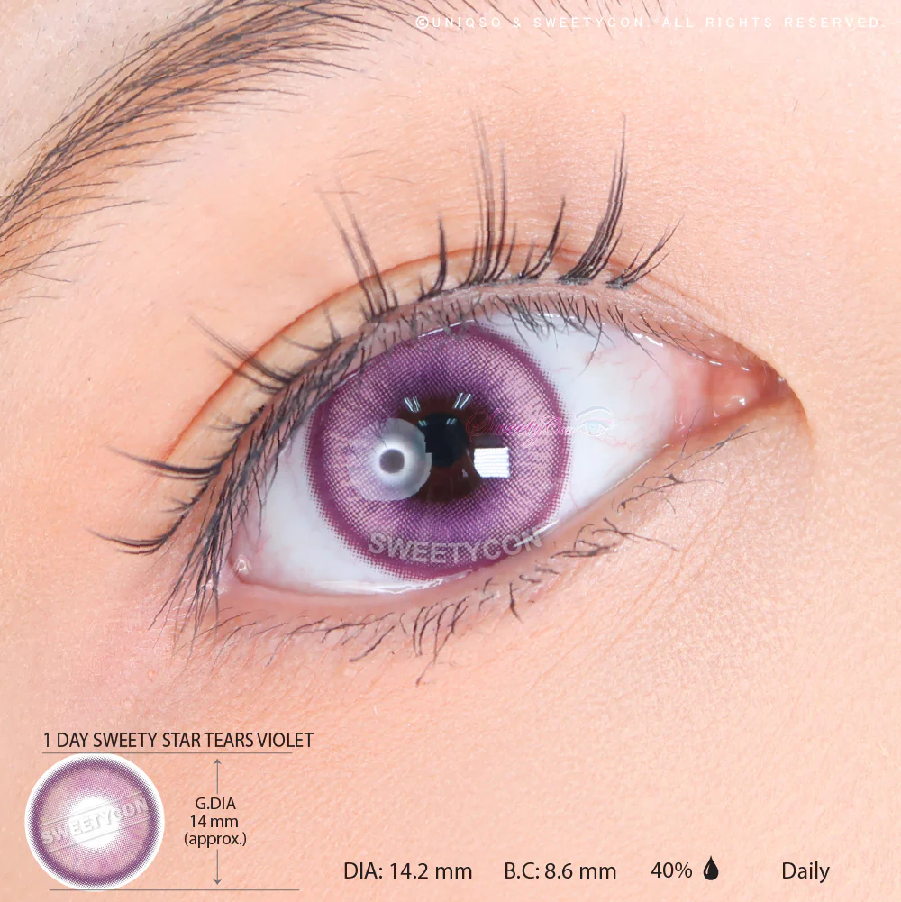 1 Day Sweety Star Tears Violet (2 or 10 lenses/pack) - Image 3