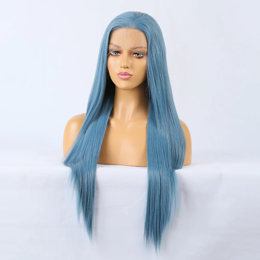 Premium Wig - Charming Victoria Long Straight Blue Hair Wigs - Image 2