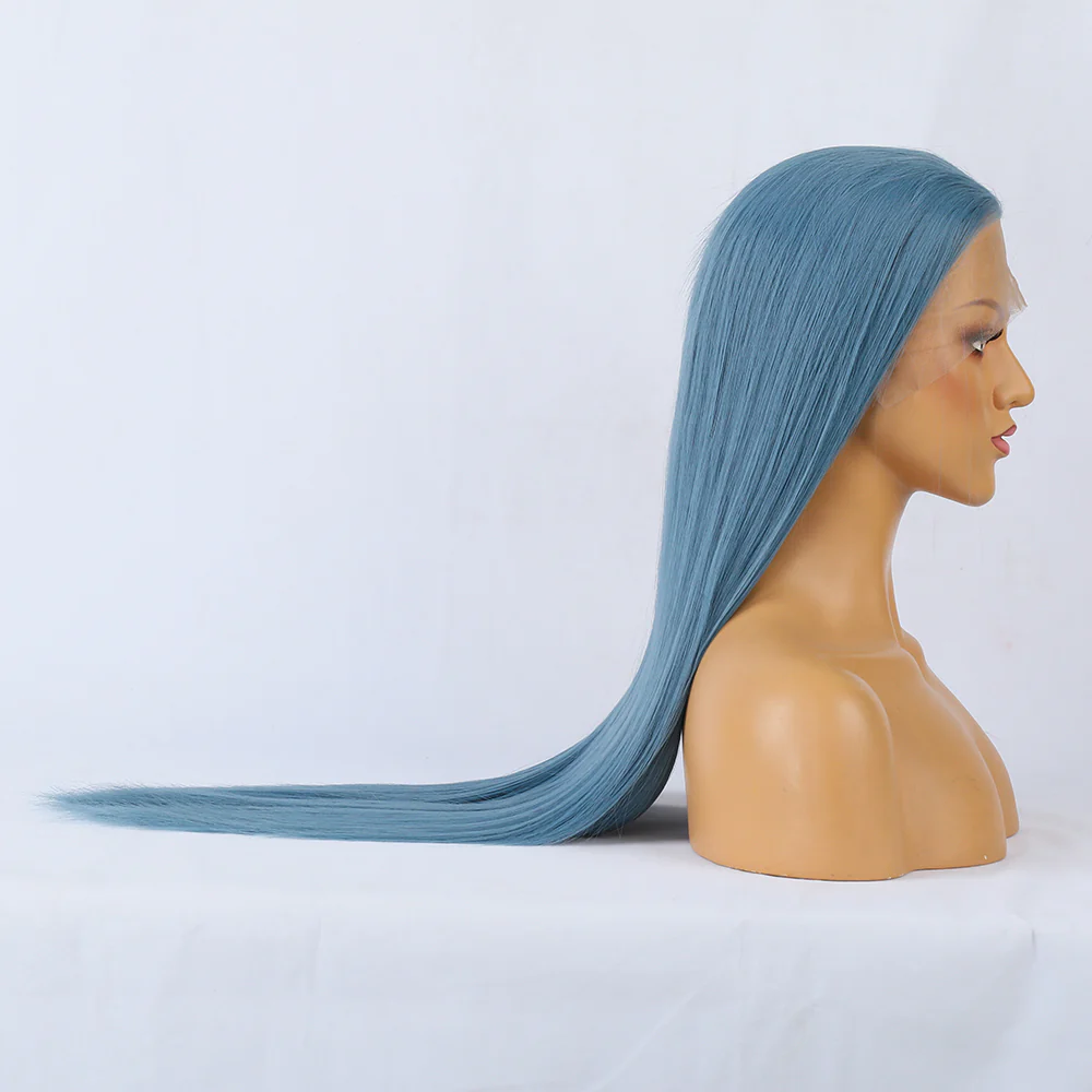 Premium Wig - Charming Victoria Long Straight Blue Hair Wigs - Image 3