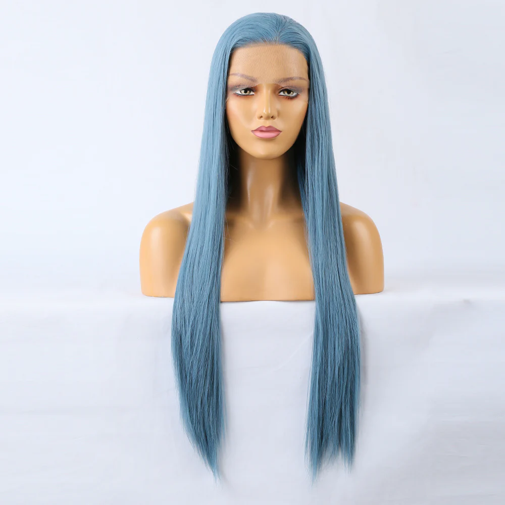 Premium Wig - Charming Victoria Long Straight Blue Hair Wigs - Image 4