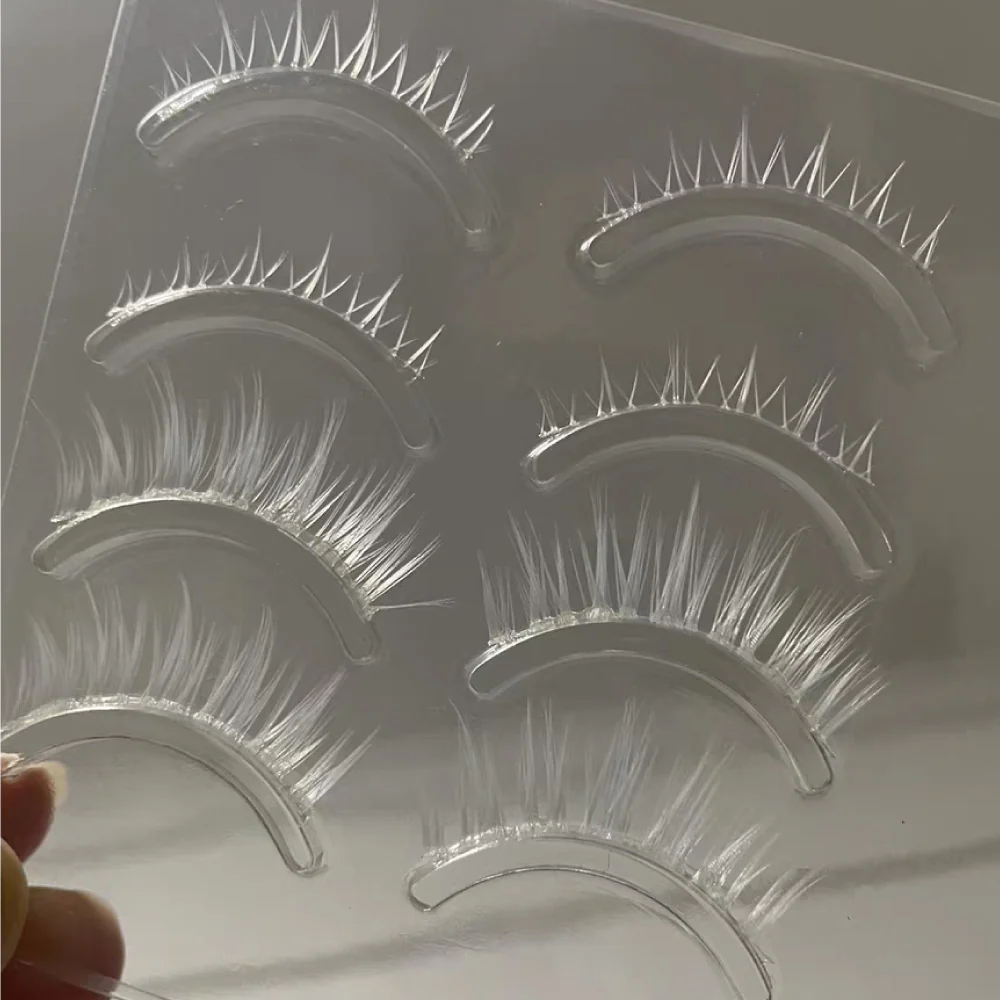 Cosplay Lower and Upper White Eyelash Set - Image 3