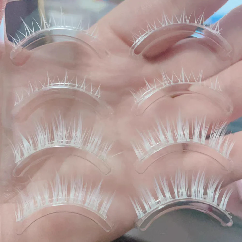 Cosplay Lower and Upper White Eyelash Set - Image 4