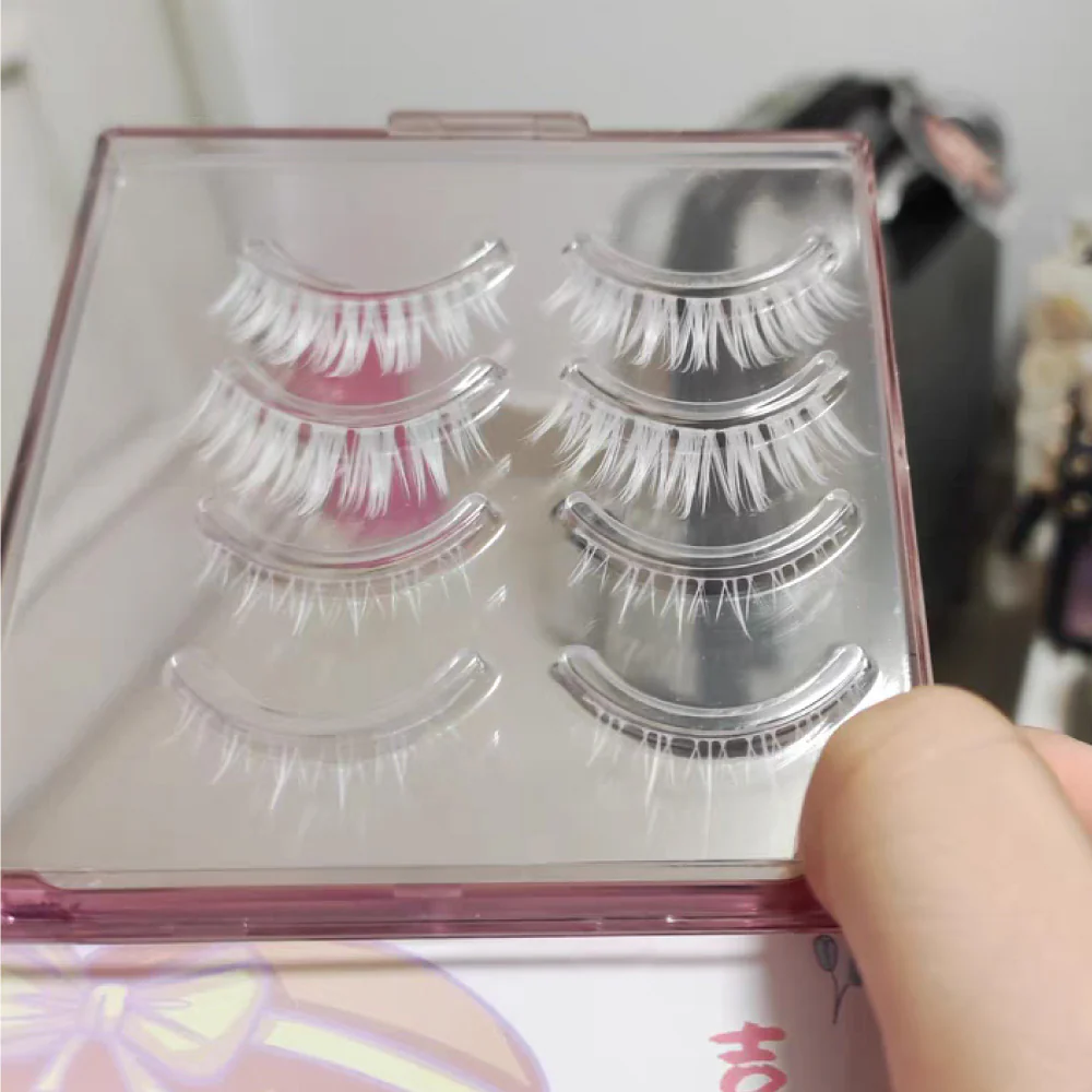 Cosplay Lower and Upper White Eyelash Set - Image 5