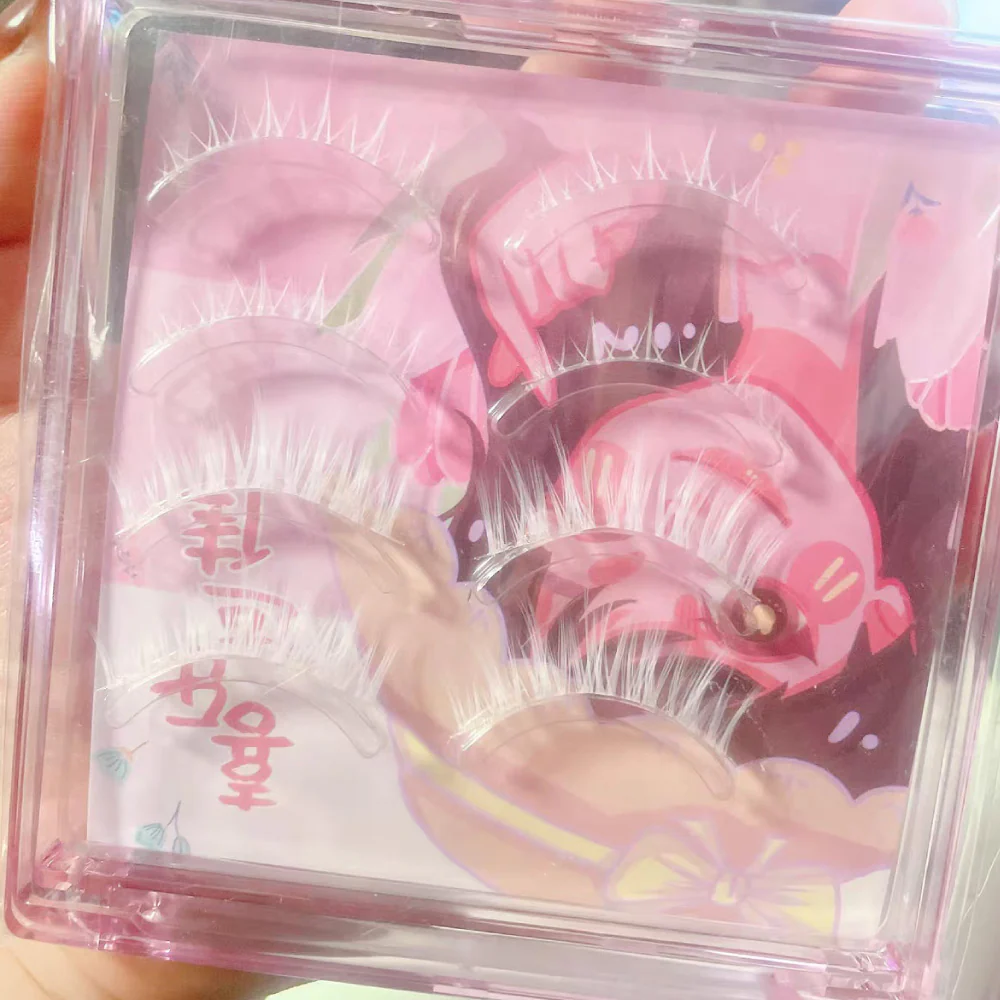 Cosplay Lower and Upper White Eyelash Set - Image 6