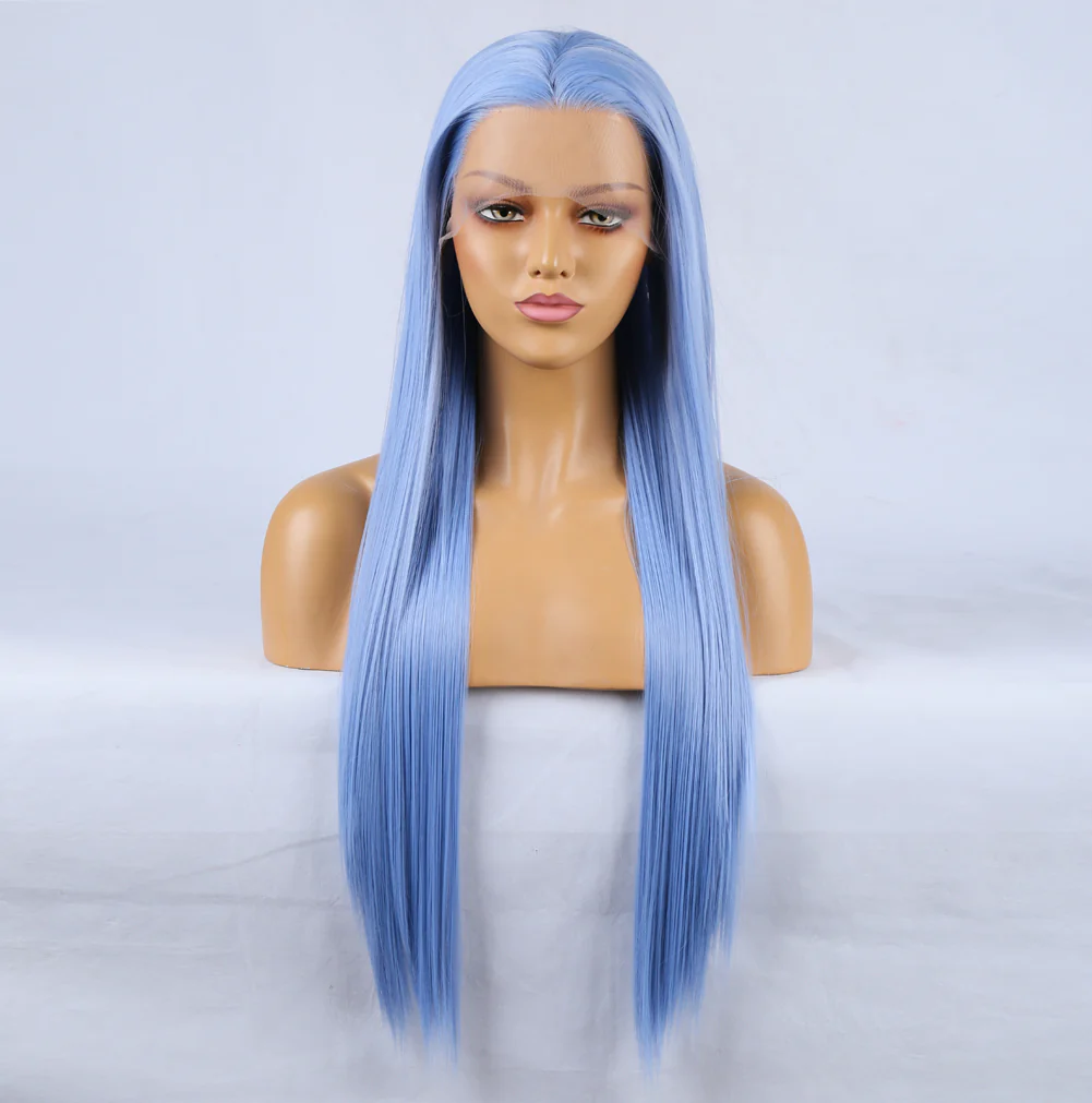 Pamper Blue Front Lace Long Hair Wig
