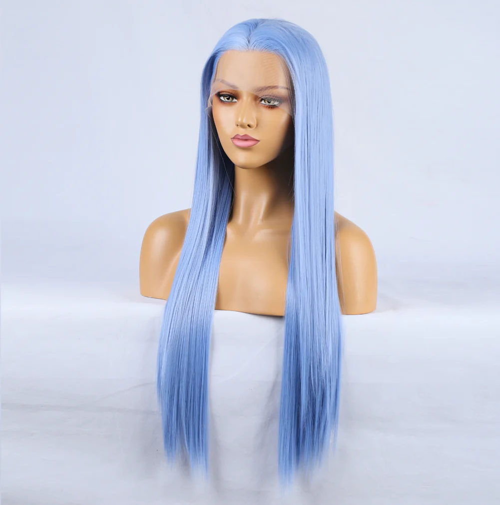 Pamper Blue Front Lace Long Hair Wig - Image 3