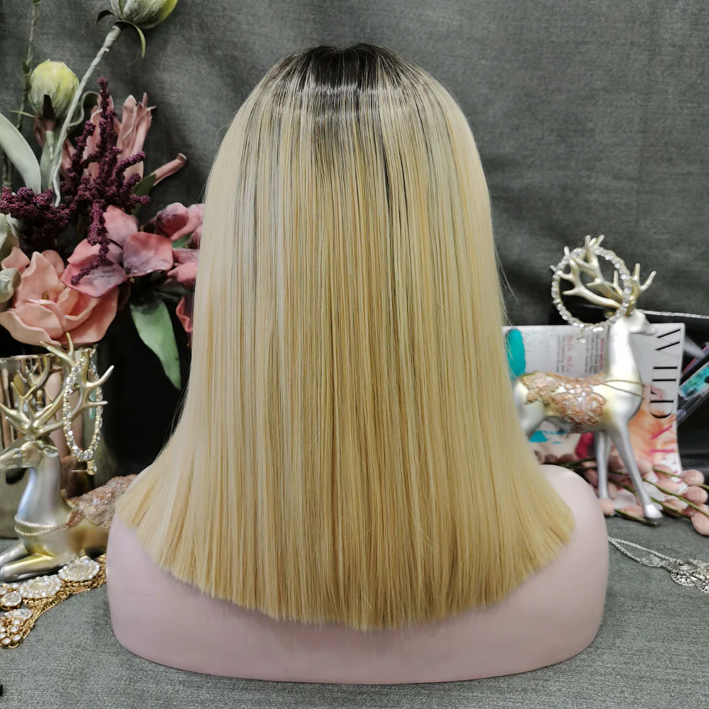 Premium Wig - Contrast Blonde Center Parting Lace Front Wig - Image 2