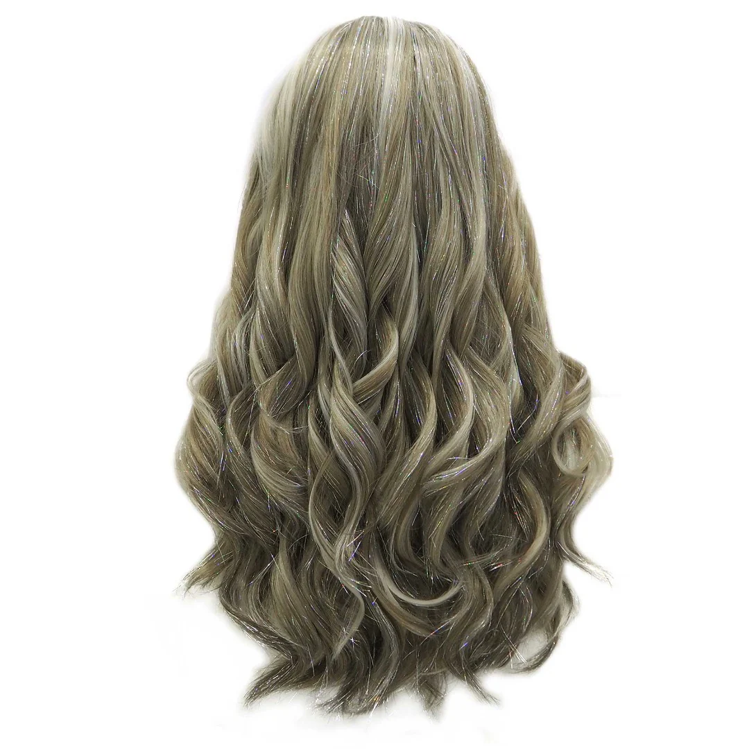 Premium Wig - Long Tinsel Grey Ombre Lace Front Wig - Image 4