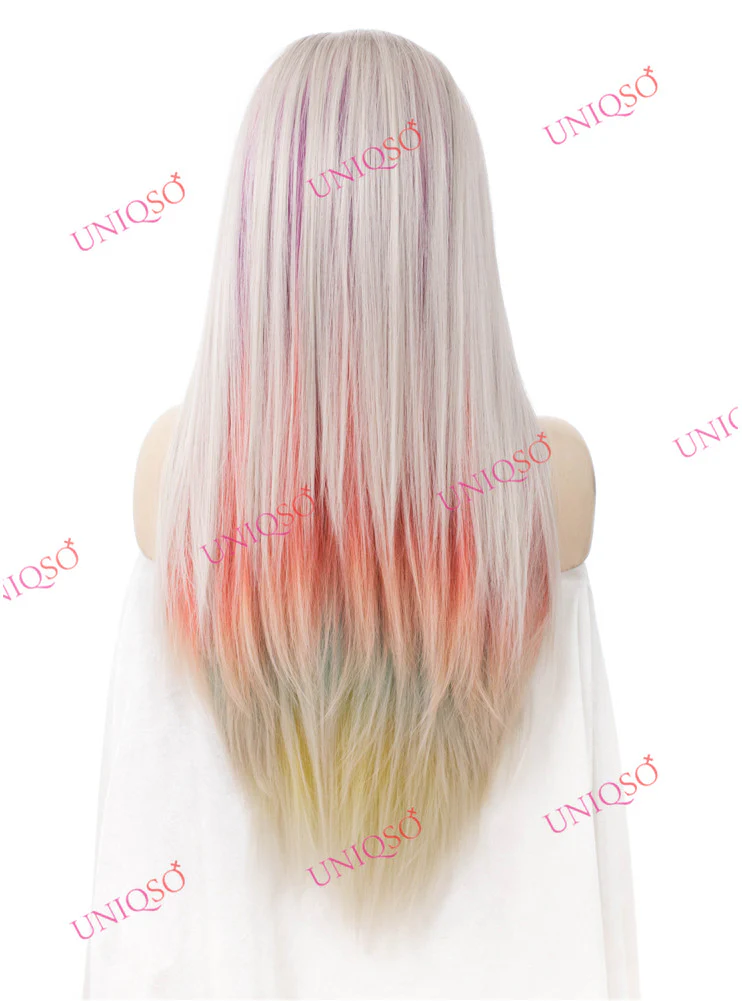 Premium Wig - Strawberry Blonde with Aqua Mint Under Lights Lace Front Wig - Image 2