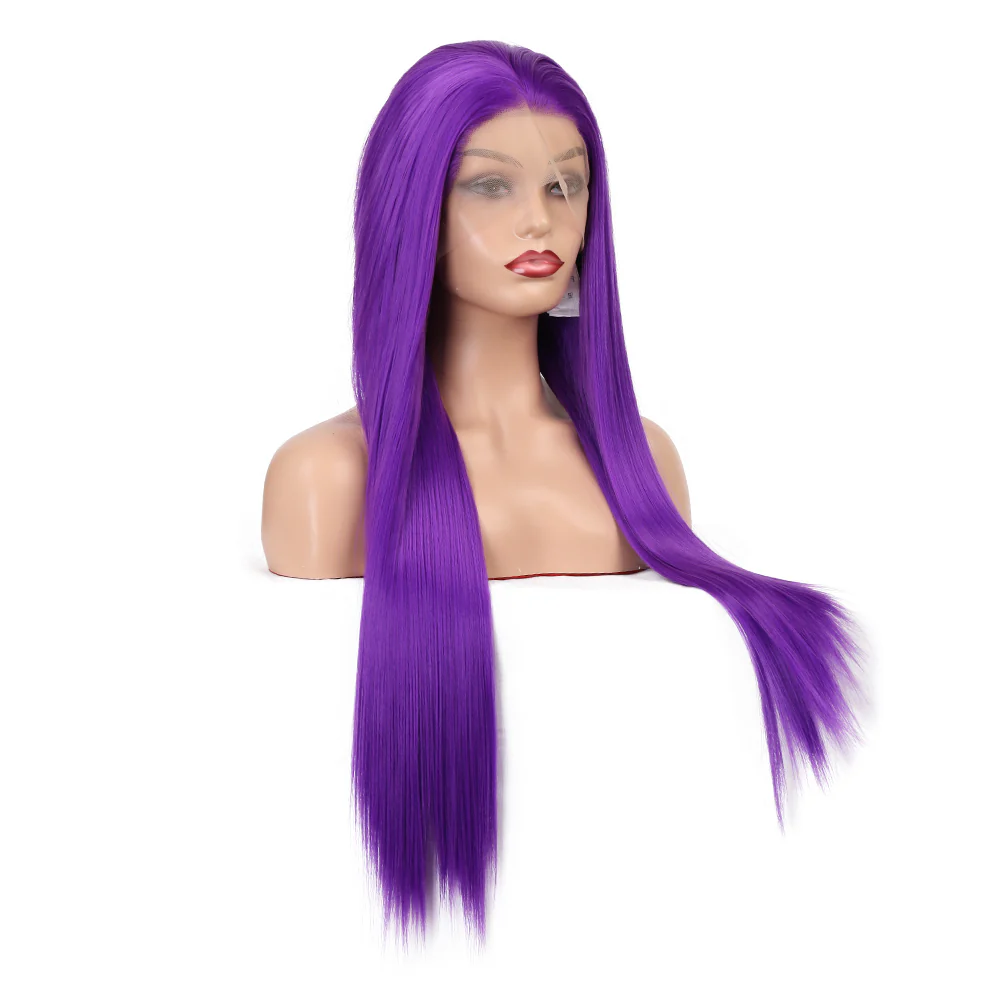 Purple Revolution Front Lace Straight Hair Wig - Image 2