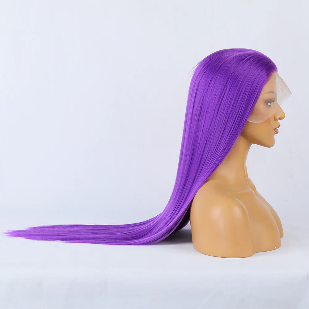 Purple Revolution Front Lace Straight Hair Wig - Image 5