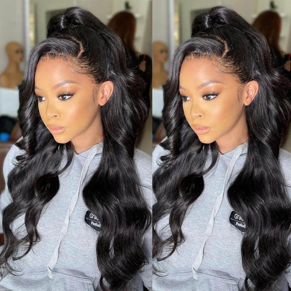 Premium Wig - Ravishing Butterfly Long Wave Black Brown Lace Front - Image 4