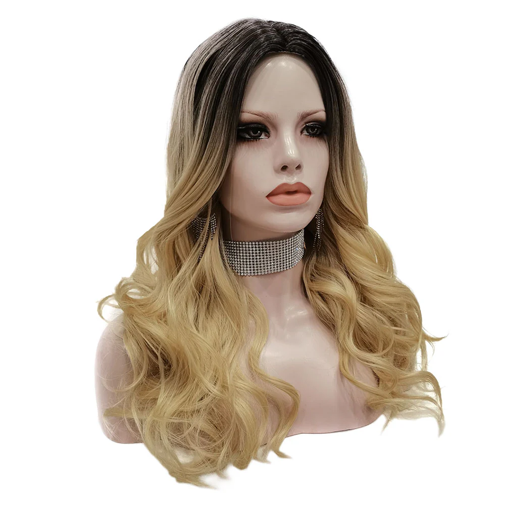 Rooted Dusty Blonde Long Wavy Daily Wig - Image 2