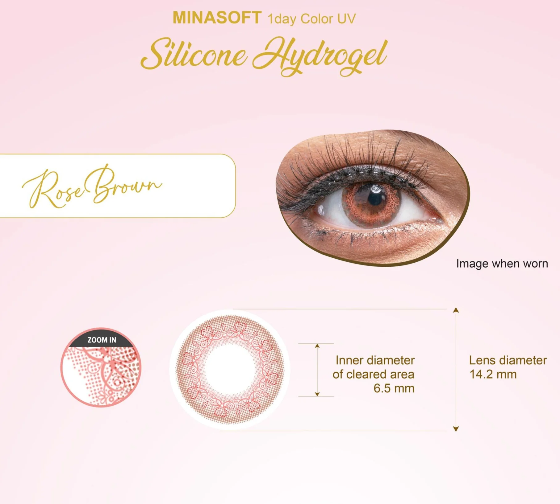 SEED Minasoft 1 day Color UV - Rose Brown - Image 3