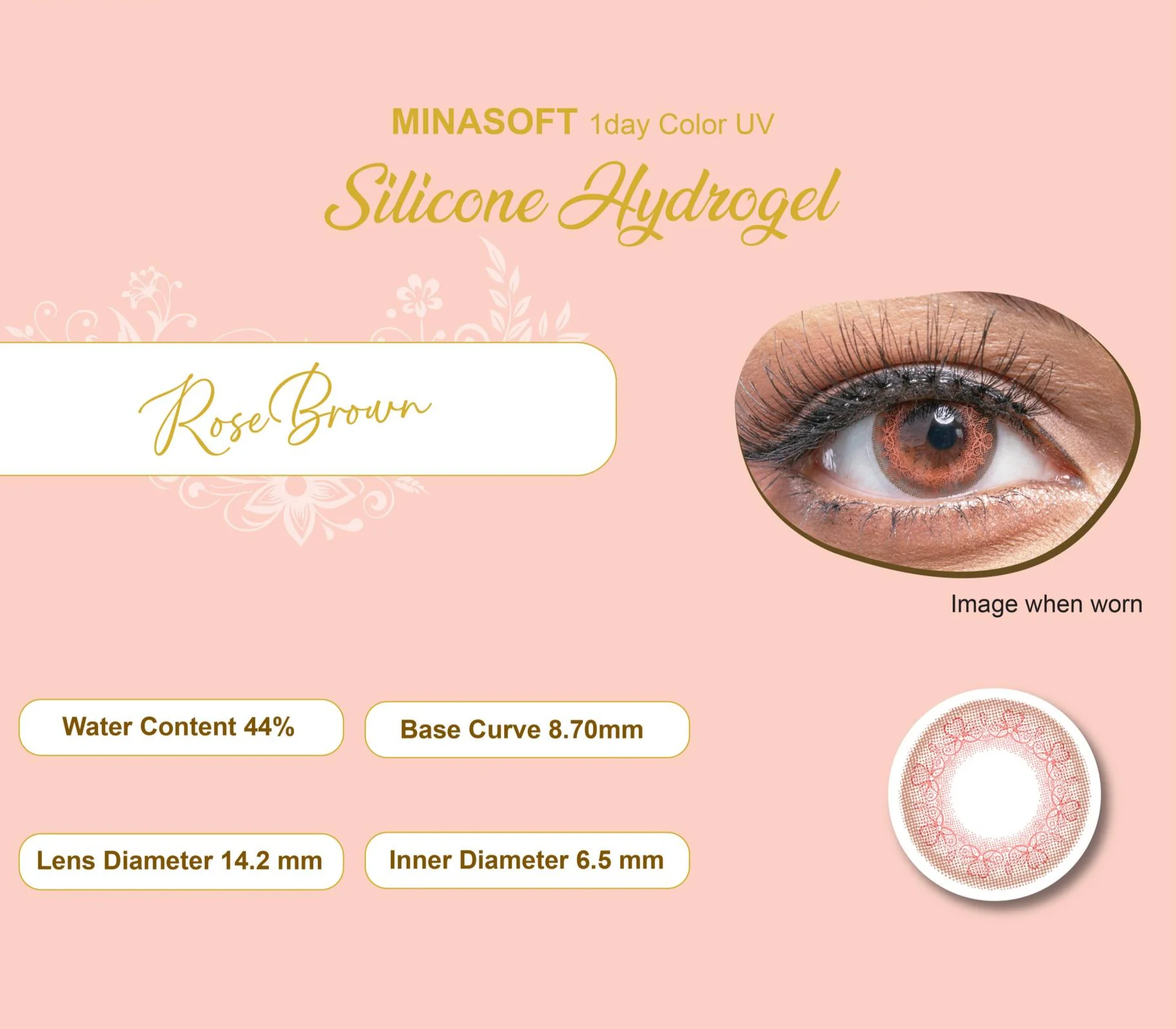 SEED Minasoft 1 day Color UV - Rose Brown - Image 4