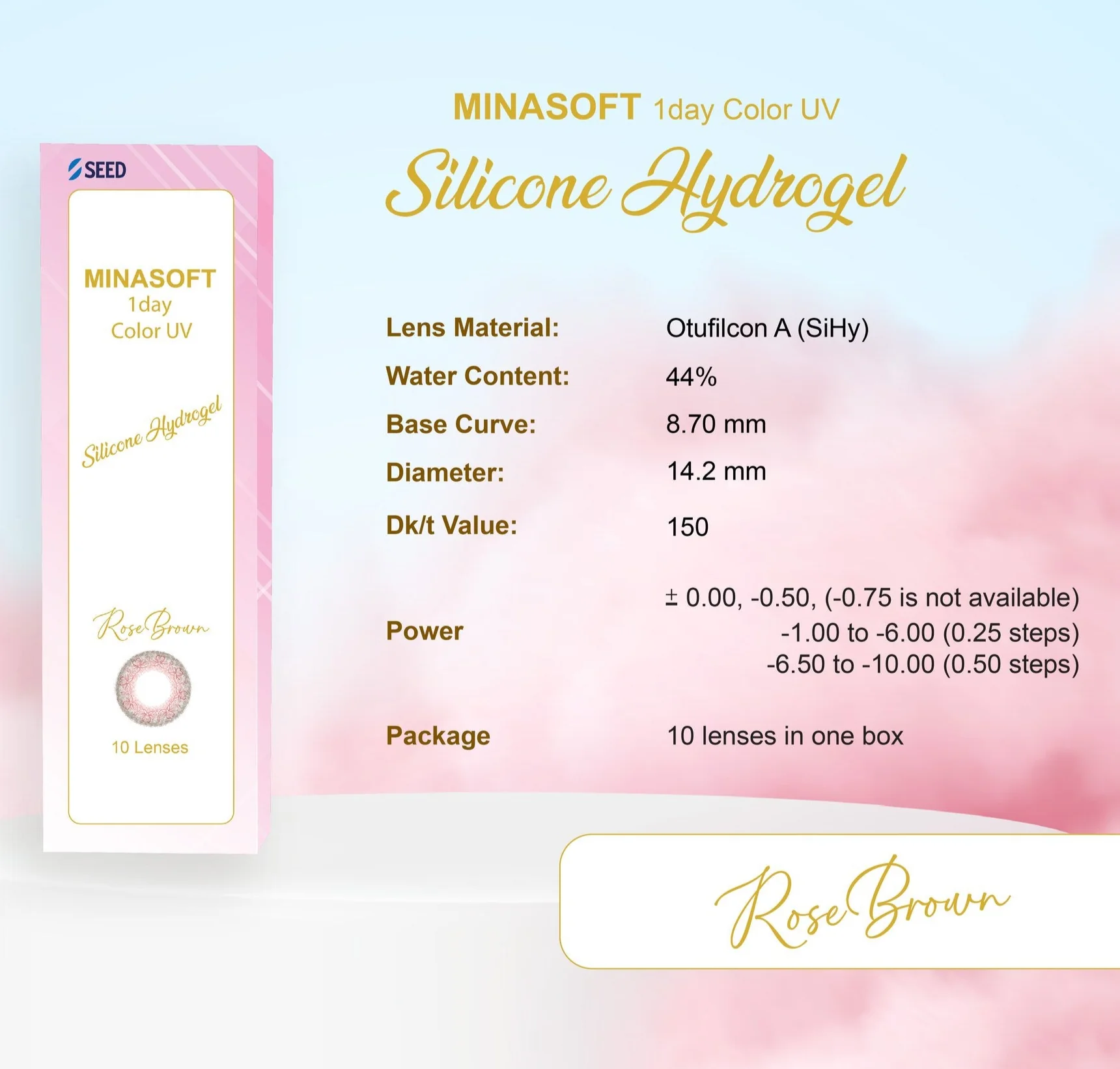 SEED Minasoft 1 day Color UV - Rose Brown - Image 5