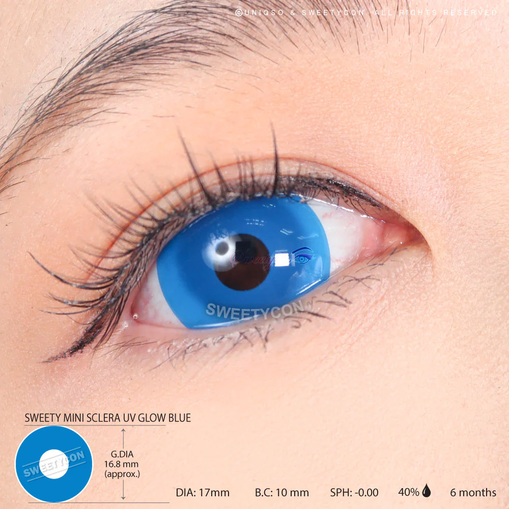 Sweety Mini Sclera UV Glow Blue (1 lens/pack) - Image 3