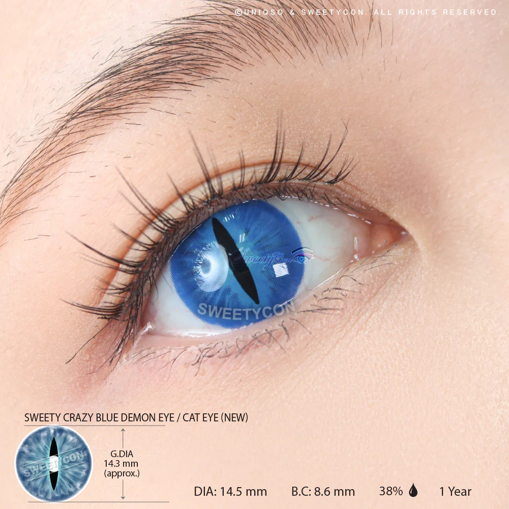 Sweety Crazy Blue Demon Eye / Cat Eye (New) (1 lens/pack) - Image 3