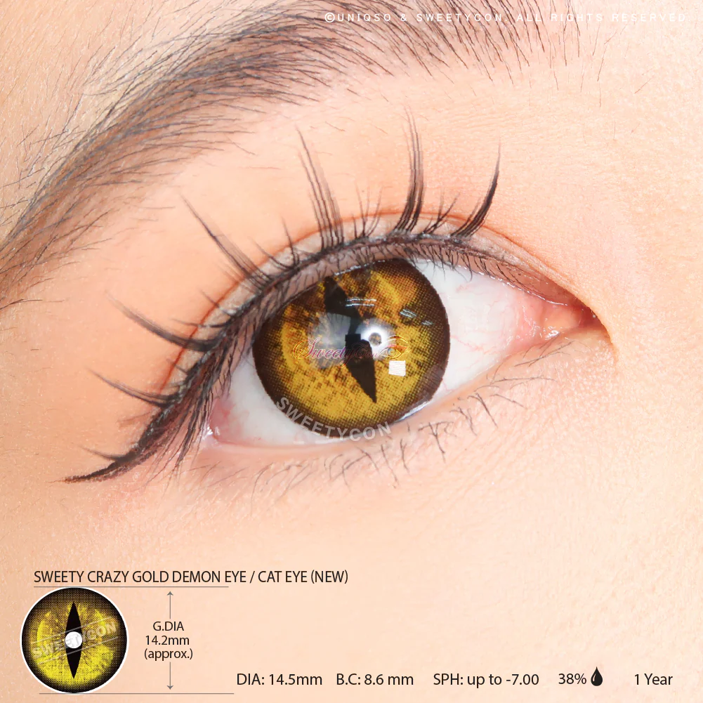 Sweety Crazy Gold Demon Eye / Cat Eye (New) (1 lens/pack) - Image 3