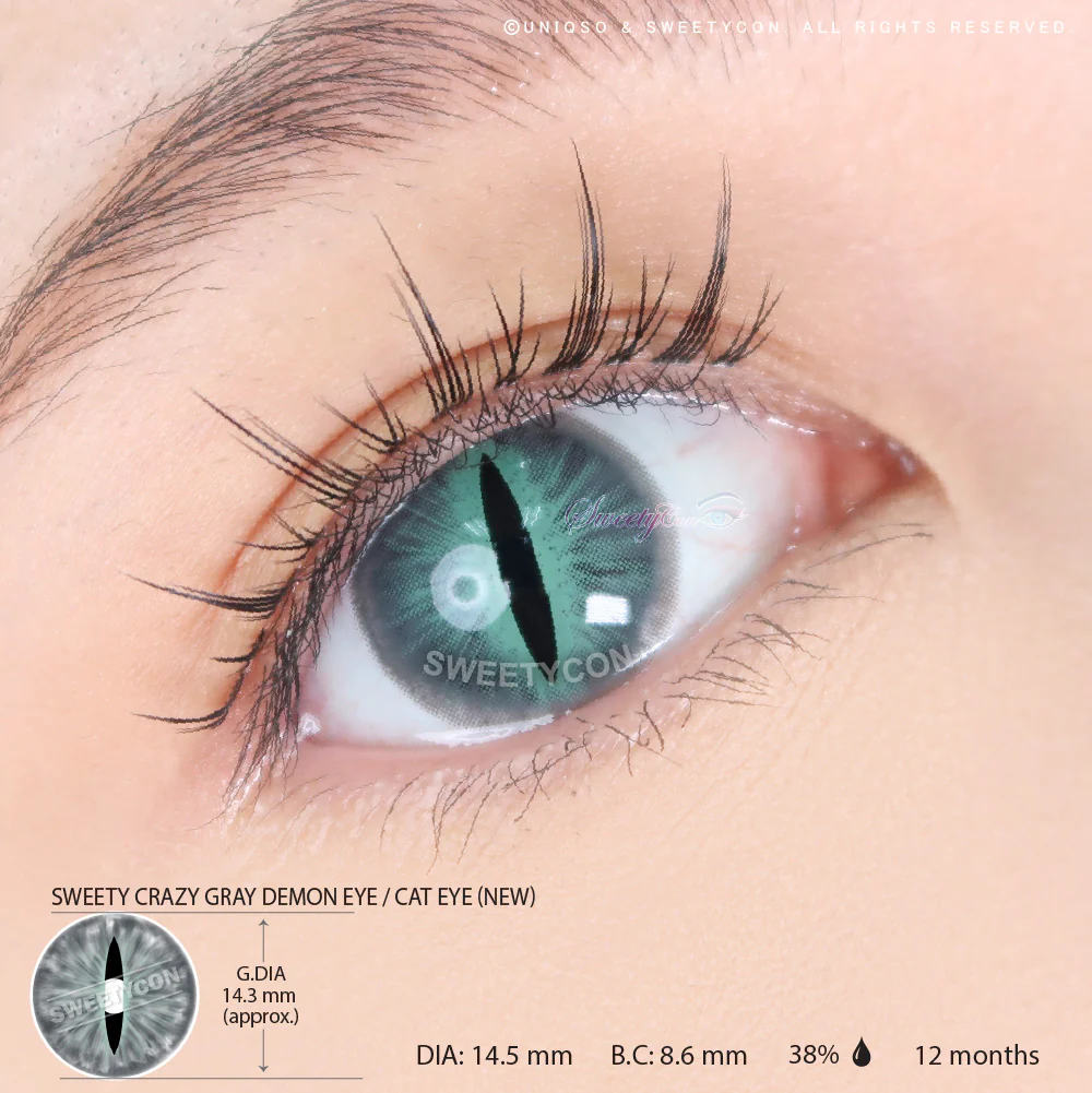Sweety Crazy Gray Demon Eye / Cat Eye (New) (1 lens/pack) - Image 2