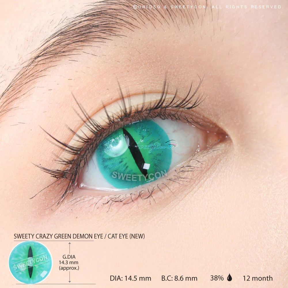 Sweety Crazy Green Demon Eye / Cat Eye (New) (1 lens/pack) - Image 3
