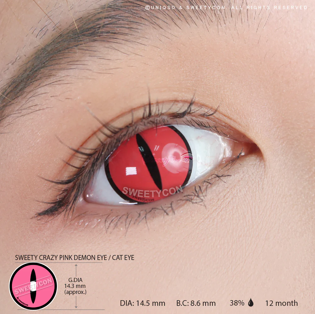 Sweety Crazy Pink Demon Eye / Cat Eye (1 lens/pack) - Image 3