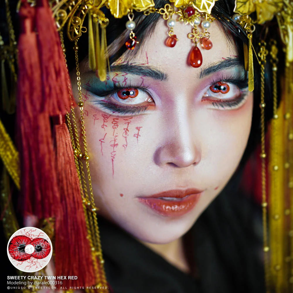 Sweety Crazy Twin Hex Red (1 lens/pack) - Image 7