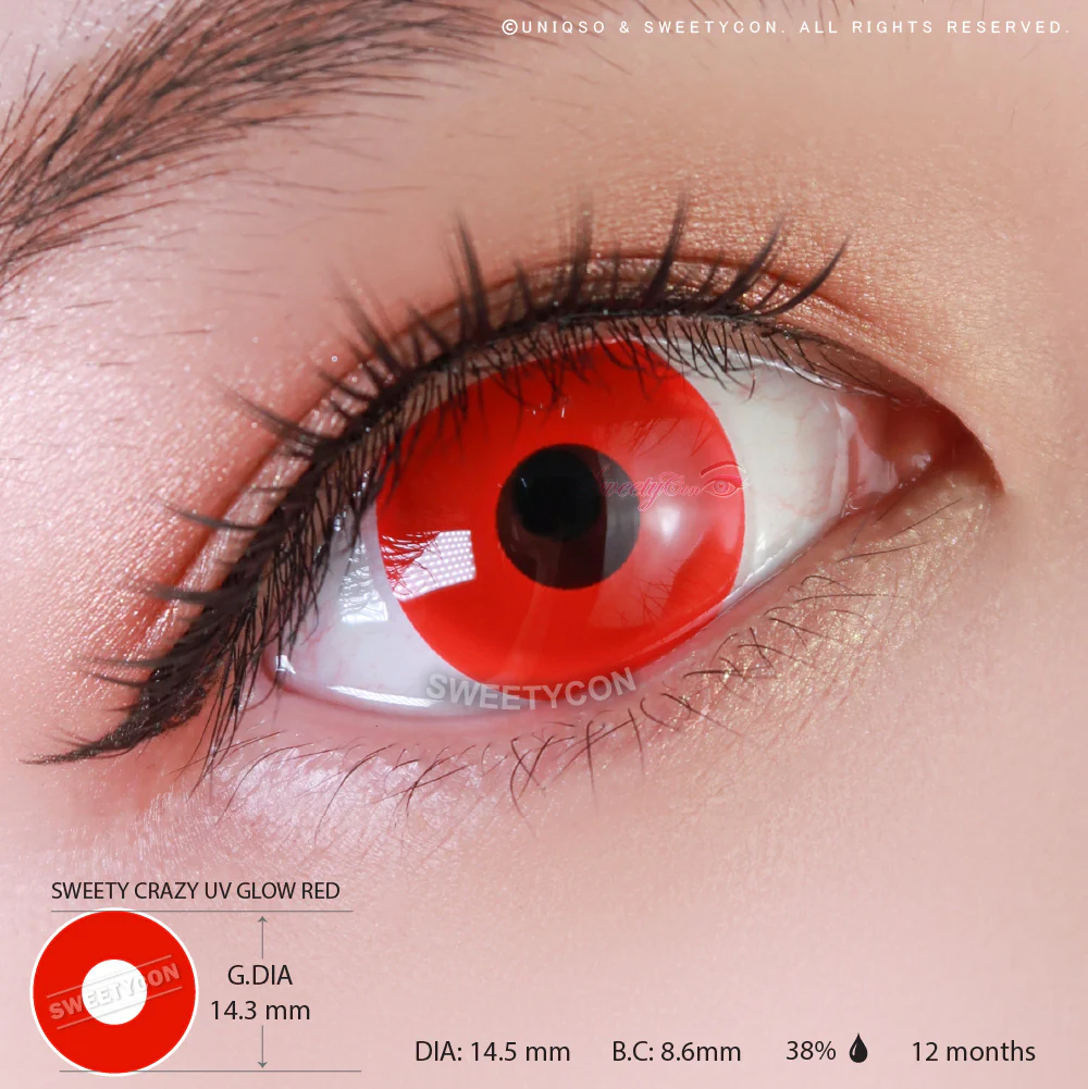 Sweety Crazy UV Glow Red (1 lens/pack) - Image 4