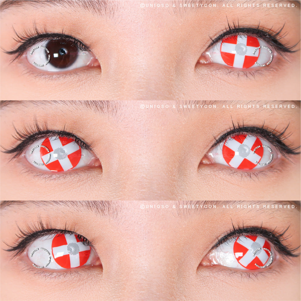 Sweety Crazy White Cross Red Eye (1 lens/pack) - Image 2