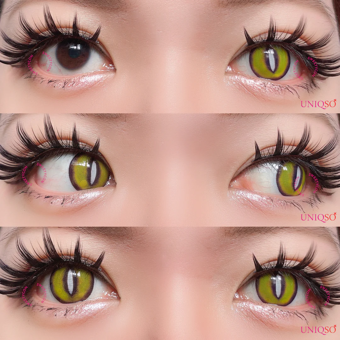 Sweety Crazy Yellow Demon Eye White Slit (1 lens/pack) - Image 2