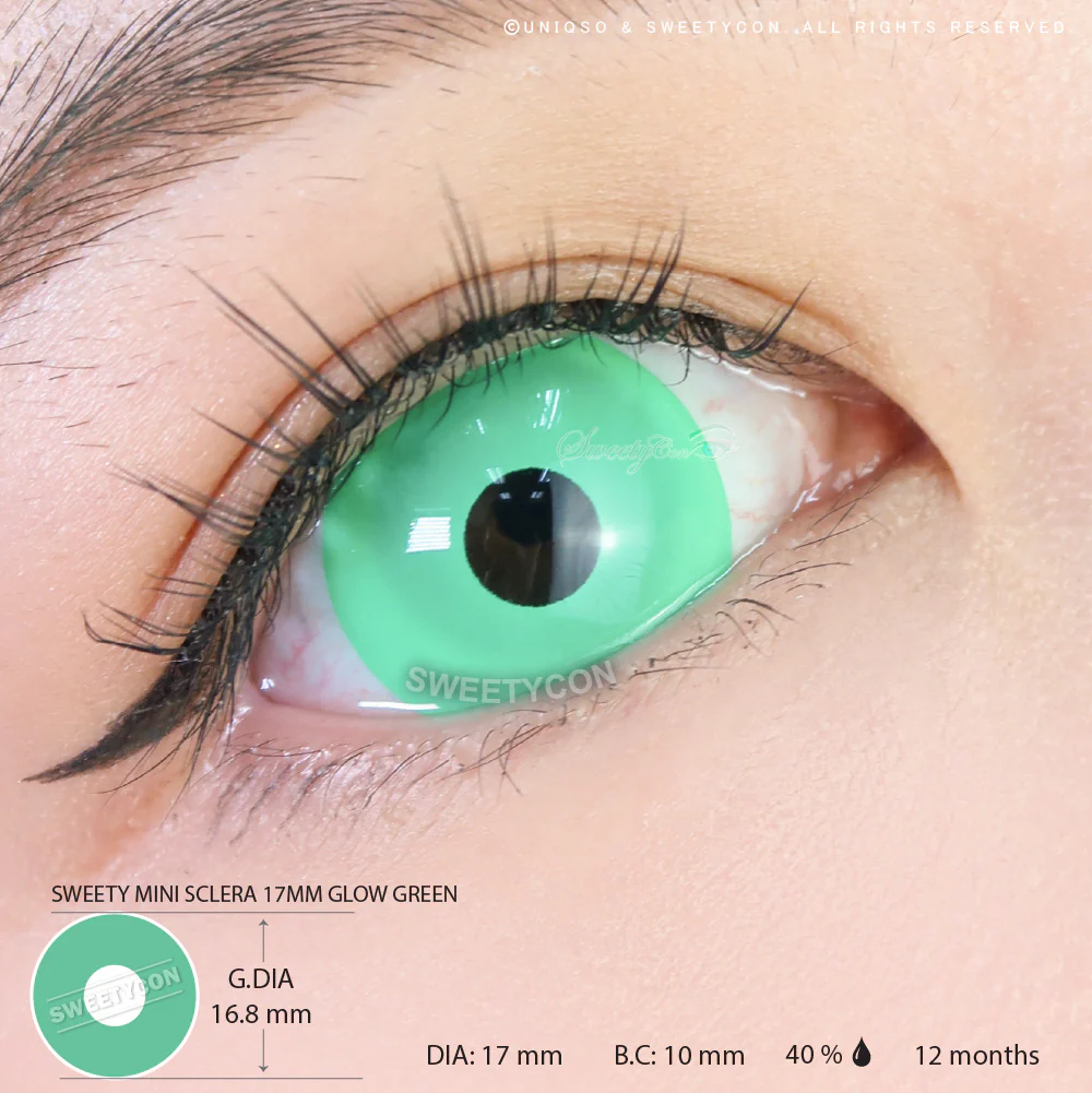 Sweety Mini Sclera UV Glow Green (1 lens/pack) - Image 4