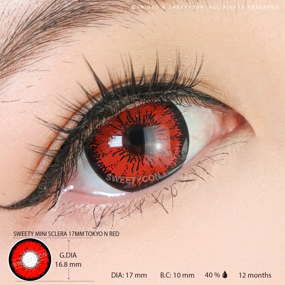 Sweety Mini Sclera Tokyo N Red (1 lens/pack) - Image 3