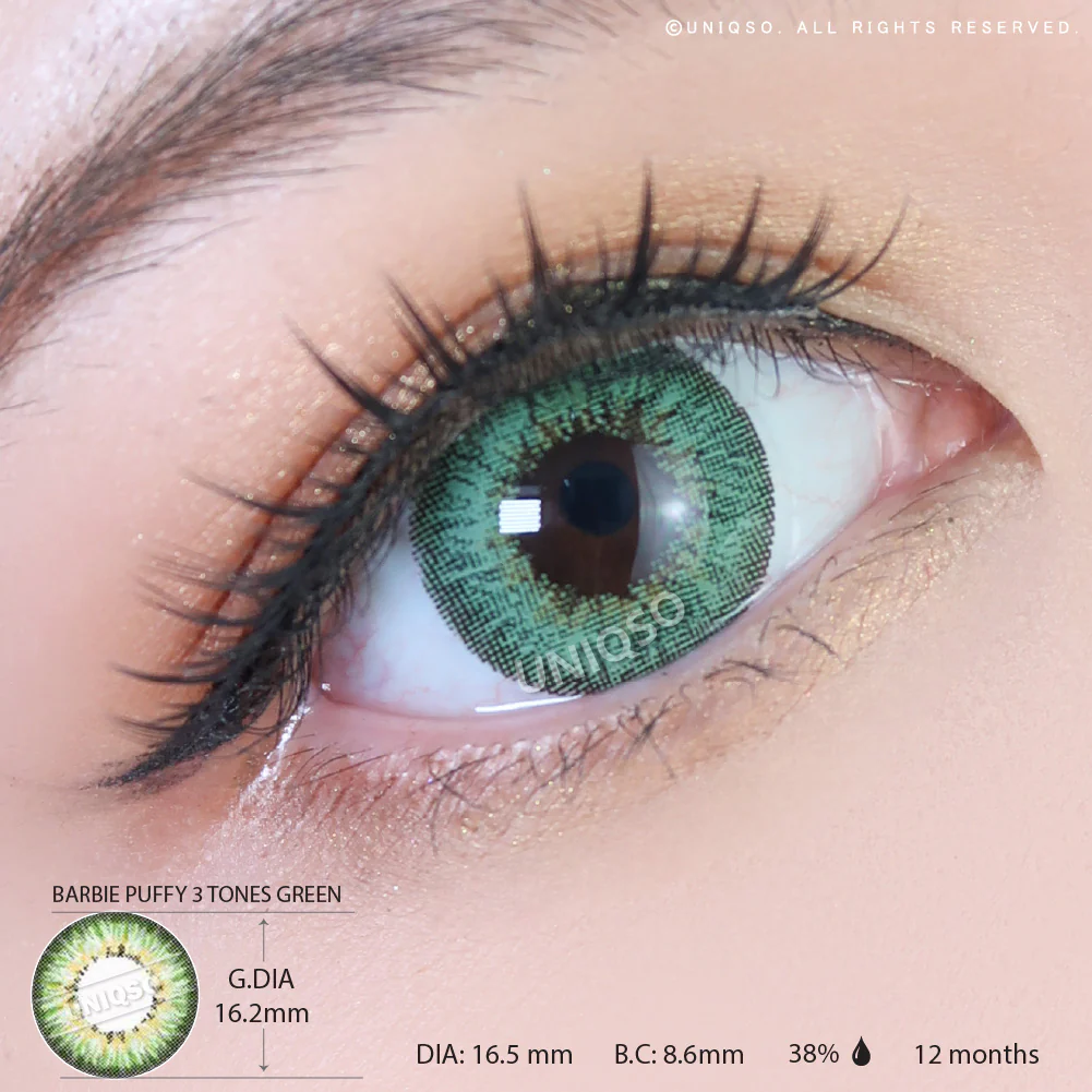 Western Eyes Puffy 3 Tones Green (1 lens/pack) - Image 3